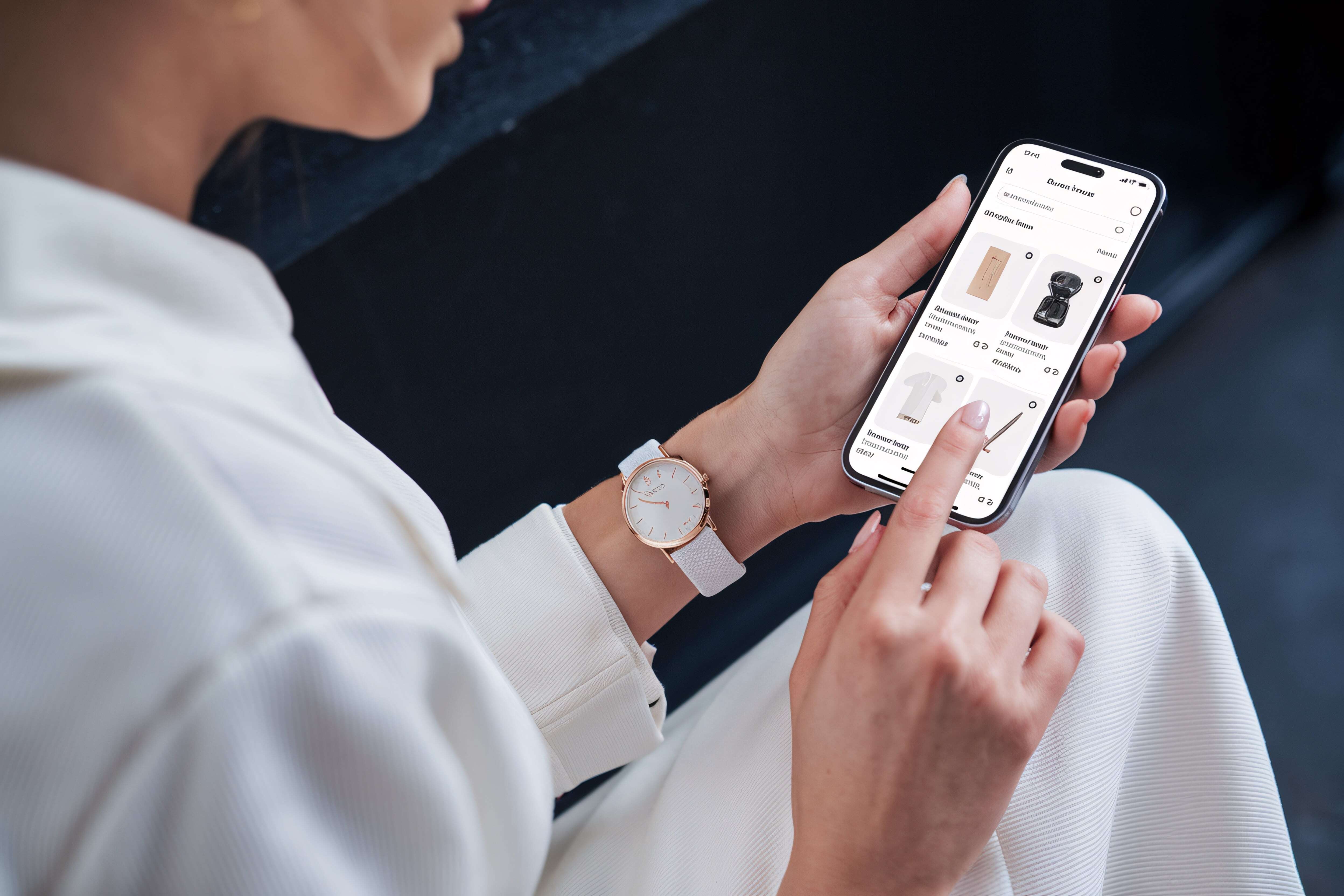 Woman shopping online