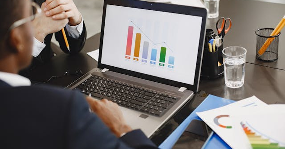 Person checking on data analytics